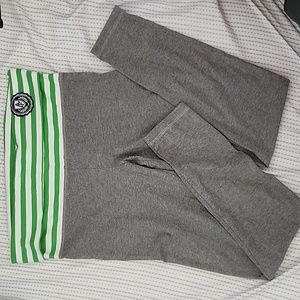 Abercrombie & Fitch Womens Sz M Gray Fold Over Waist Yoga Pants Leggings Lounge